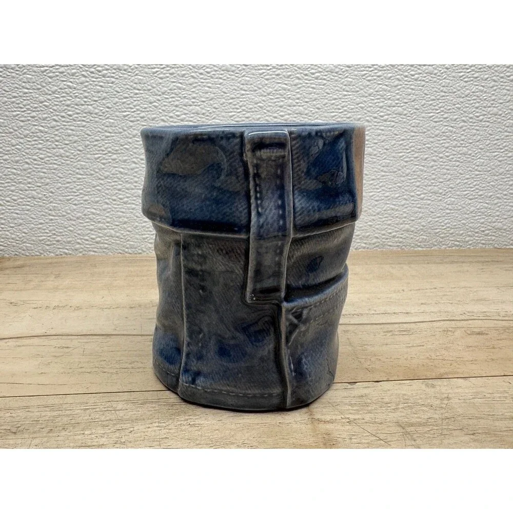Vtg Blue Denim Jeans Style Lori Ceramic Tea Coffee Mug